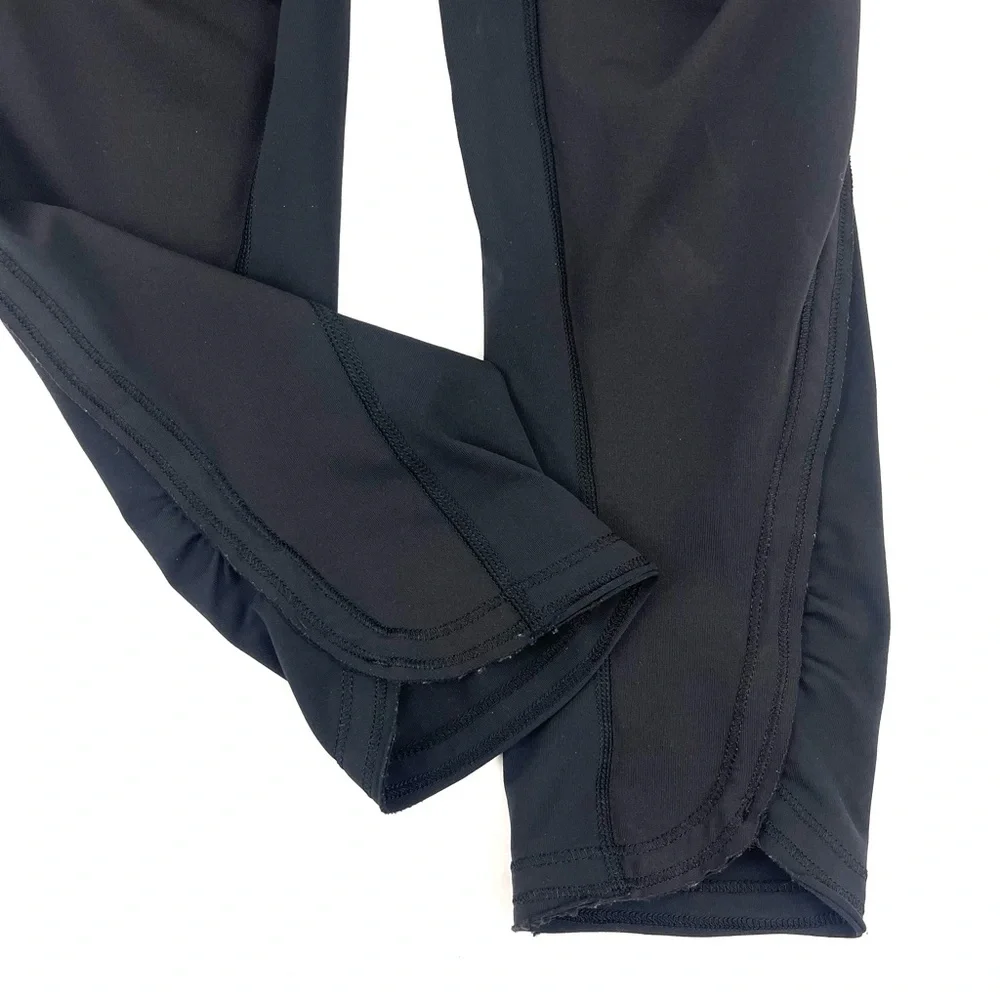 Lululemon Women's Black Crop Running Leggings Zipper Pocket